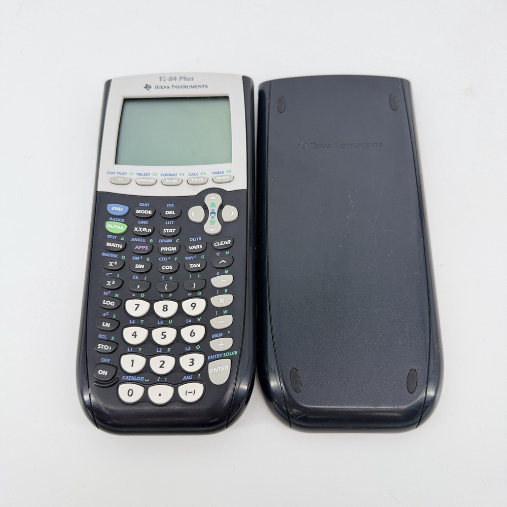 Texas Instruments TI-84 Plus Graphing Calculator Black with Cover Tested Works